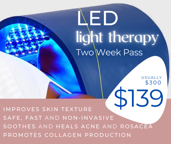 Celluma Pro LED device showing blue light to highlight the two week LED light therapy pass at Embrace Skin and Beauty Christchurch and Rolleston