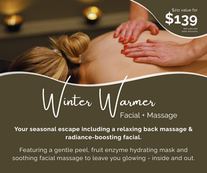 Winter Warmer Massage + Facial Package